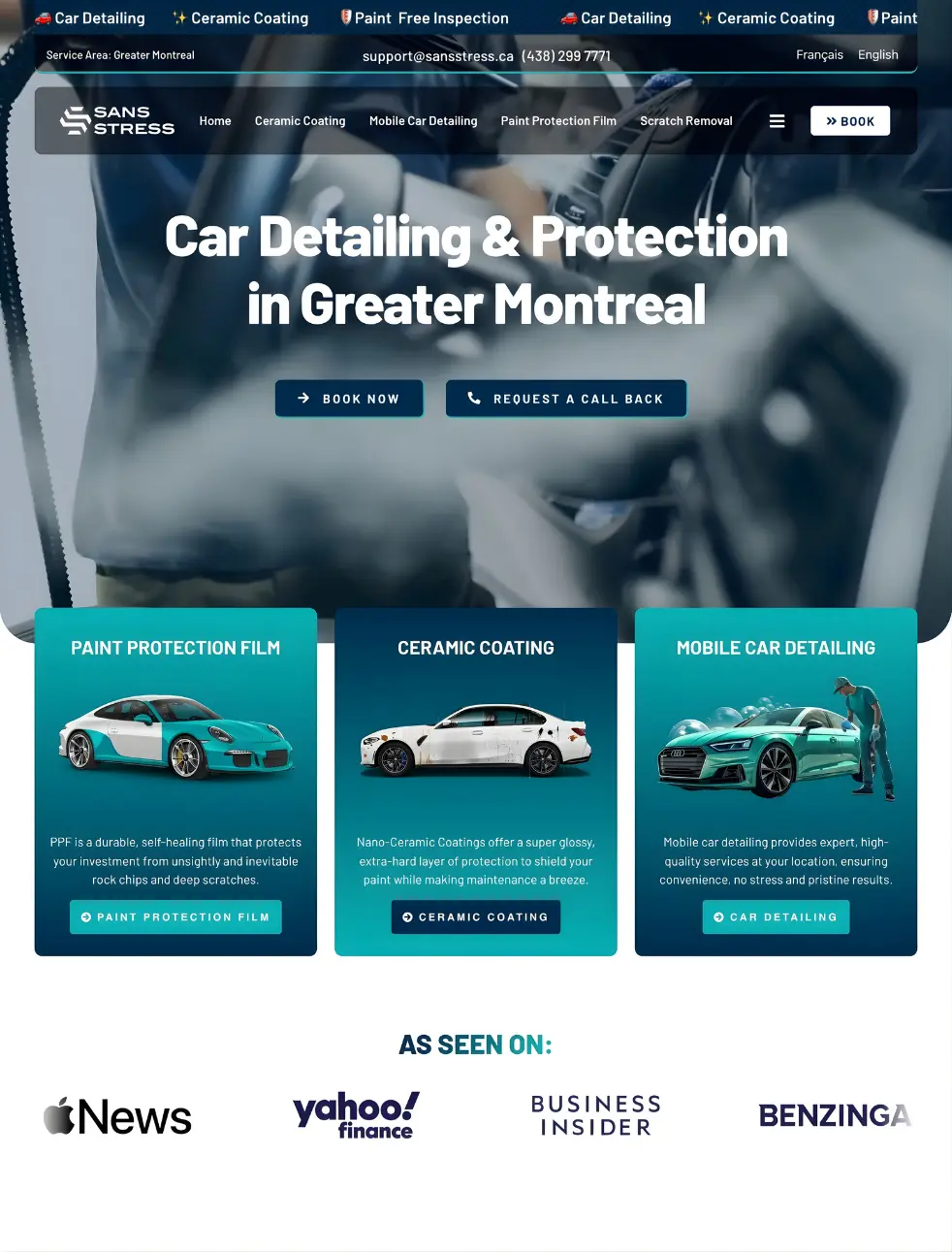 SansStress Montreal Website Design & Development